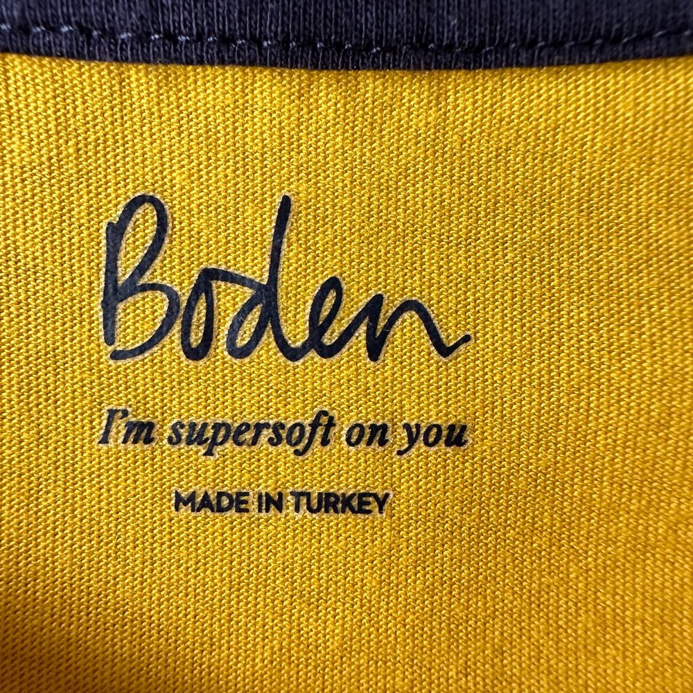 Boden Women's T-Shirt Super Soft Long Sleeve Crew Neck Yellow Sz SMALL - Picture 6 of 9